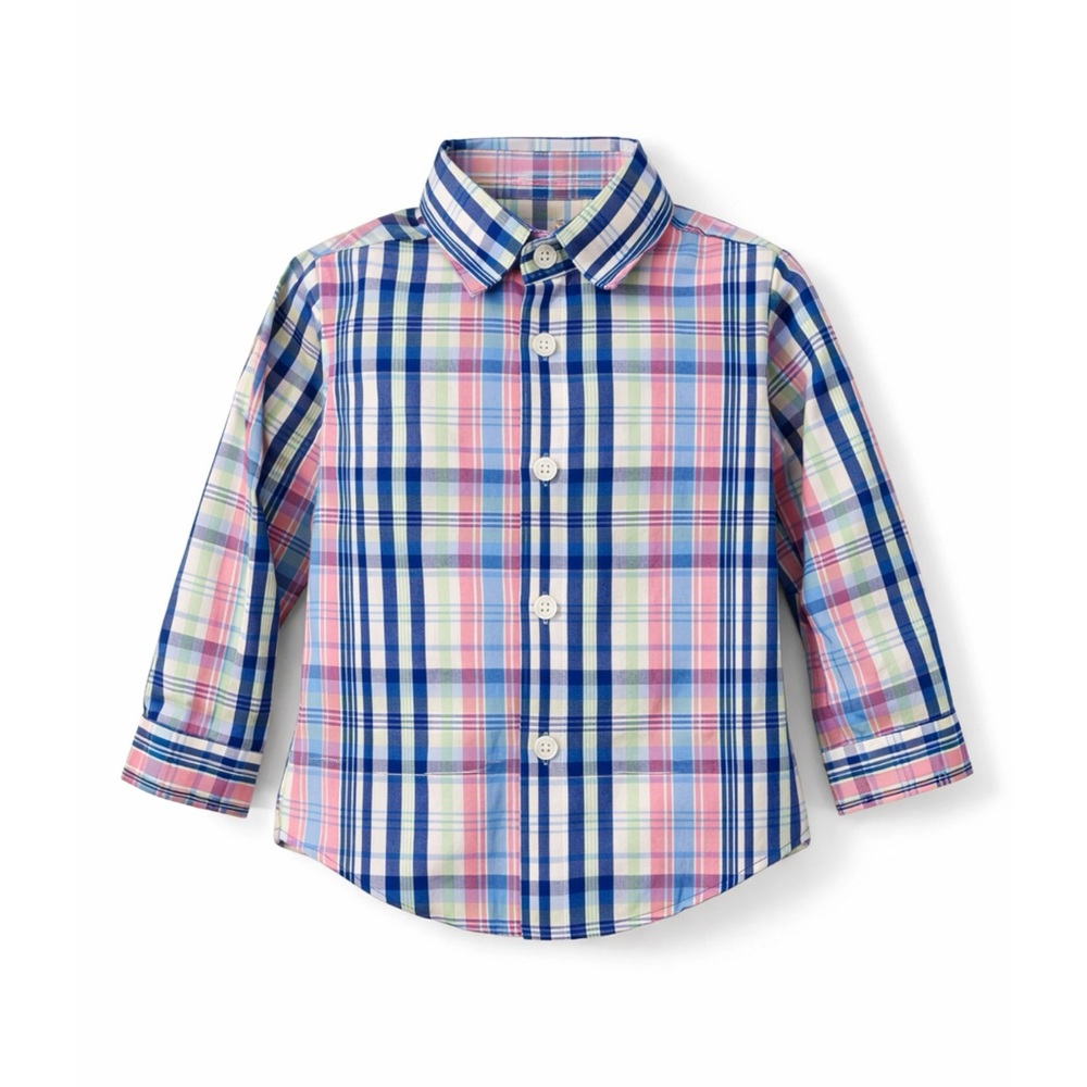 Izod Multicolor Pastel Plaid Easter Button Down Shirt Toddler Boys 2T